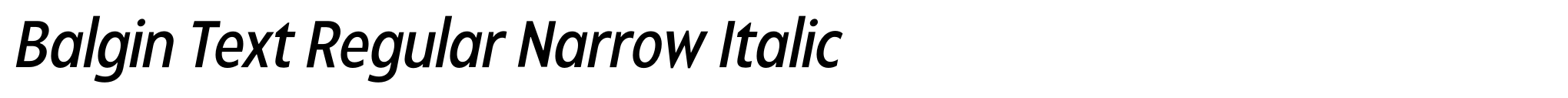 Balgin Text Regular Narrow Italic image